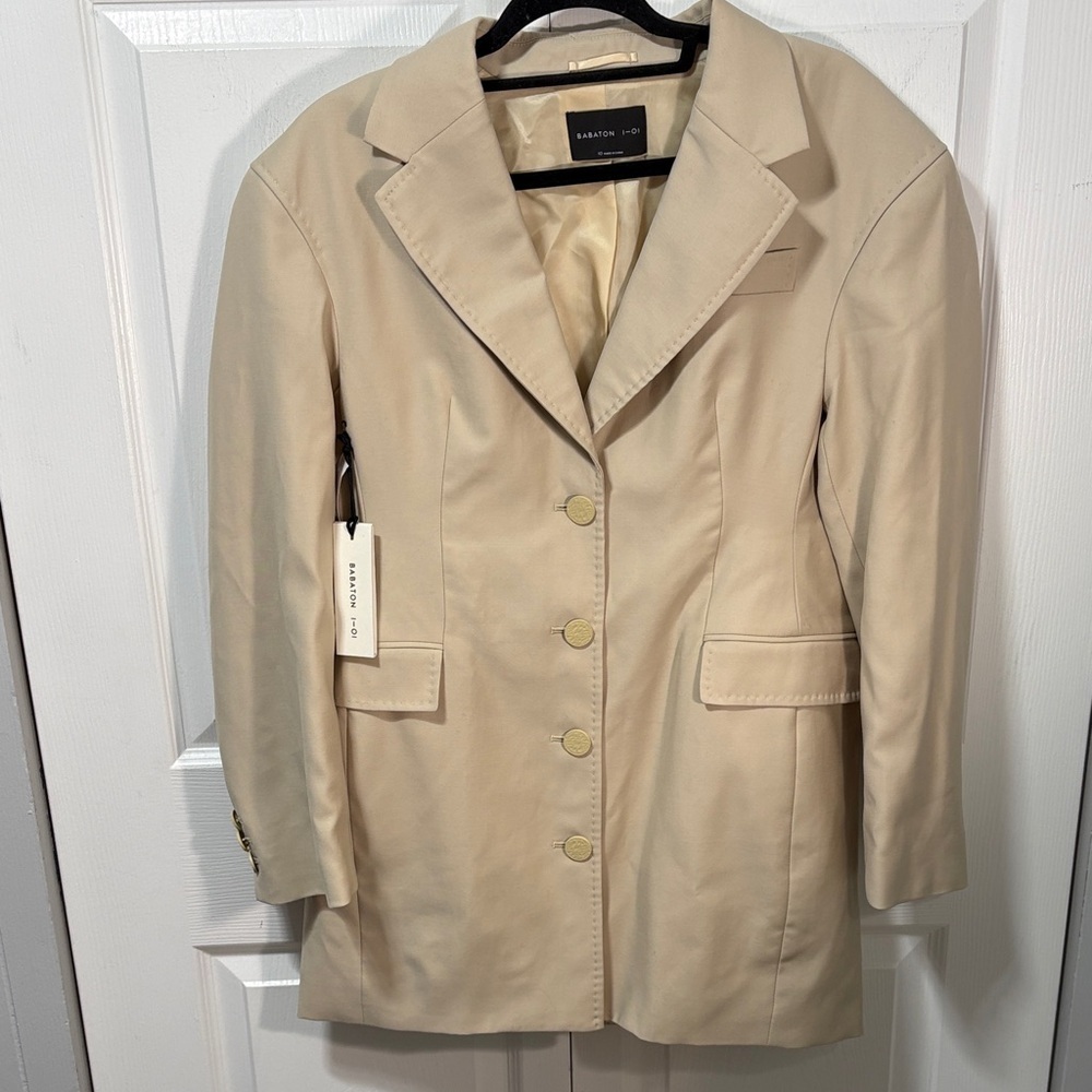 NWT Babaton 1-01 Cream Tailored Blazer Women’s Structured Career Jacket Aritzia - Picture 3 of 13